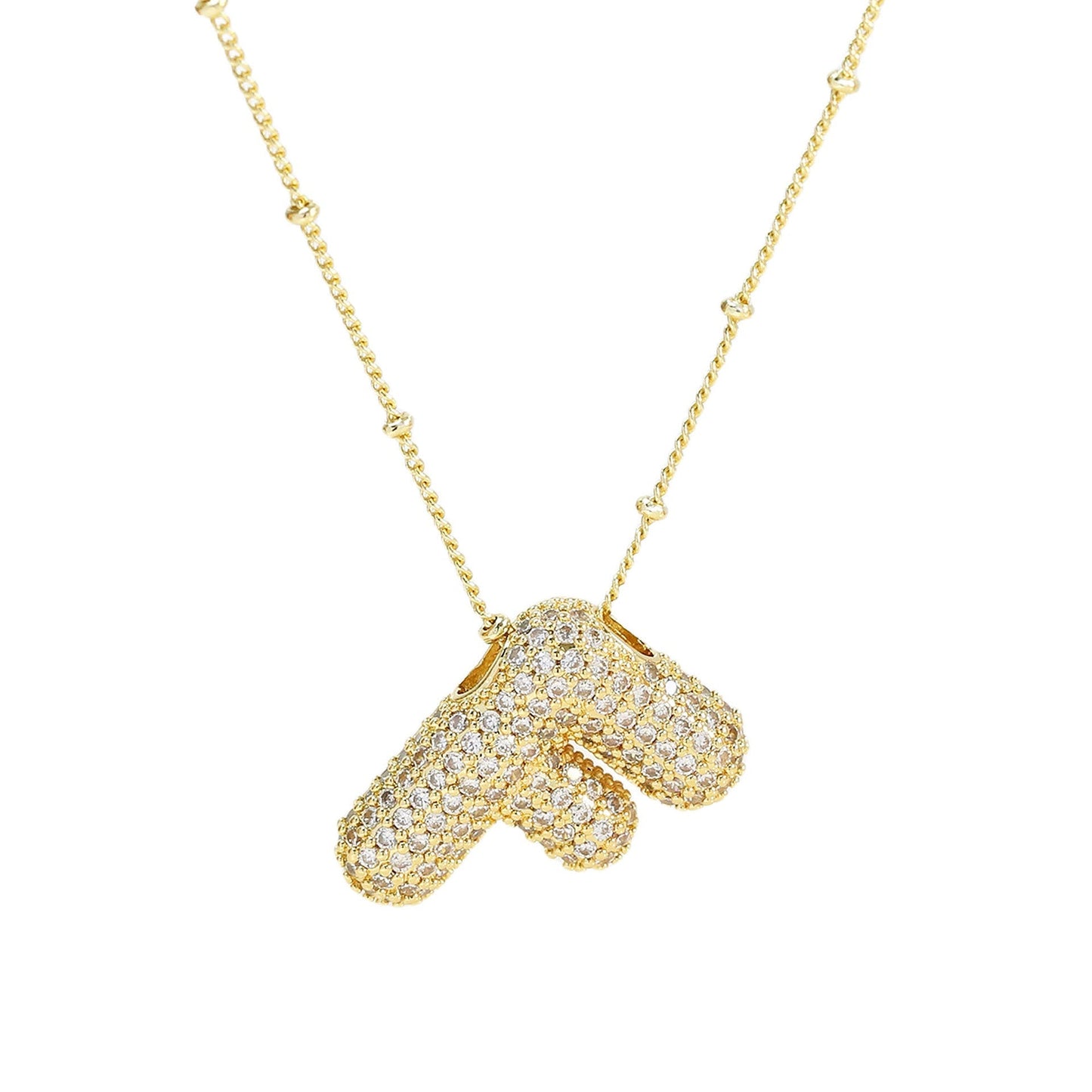 Diamond Bubble Initial Necklace