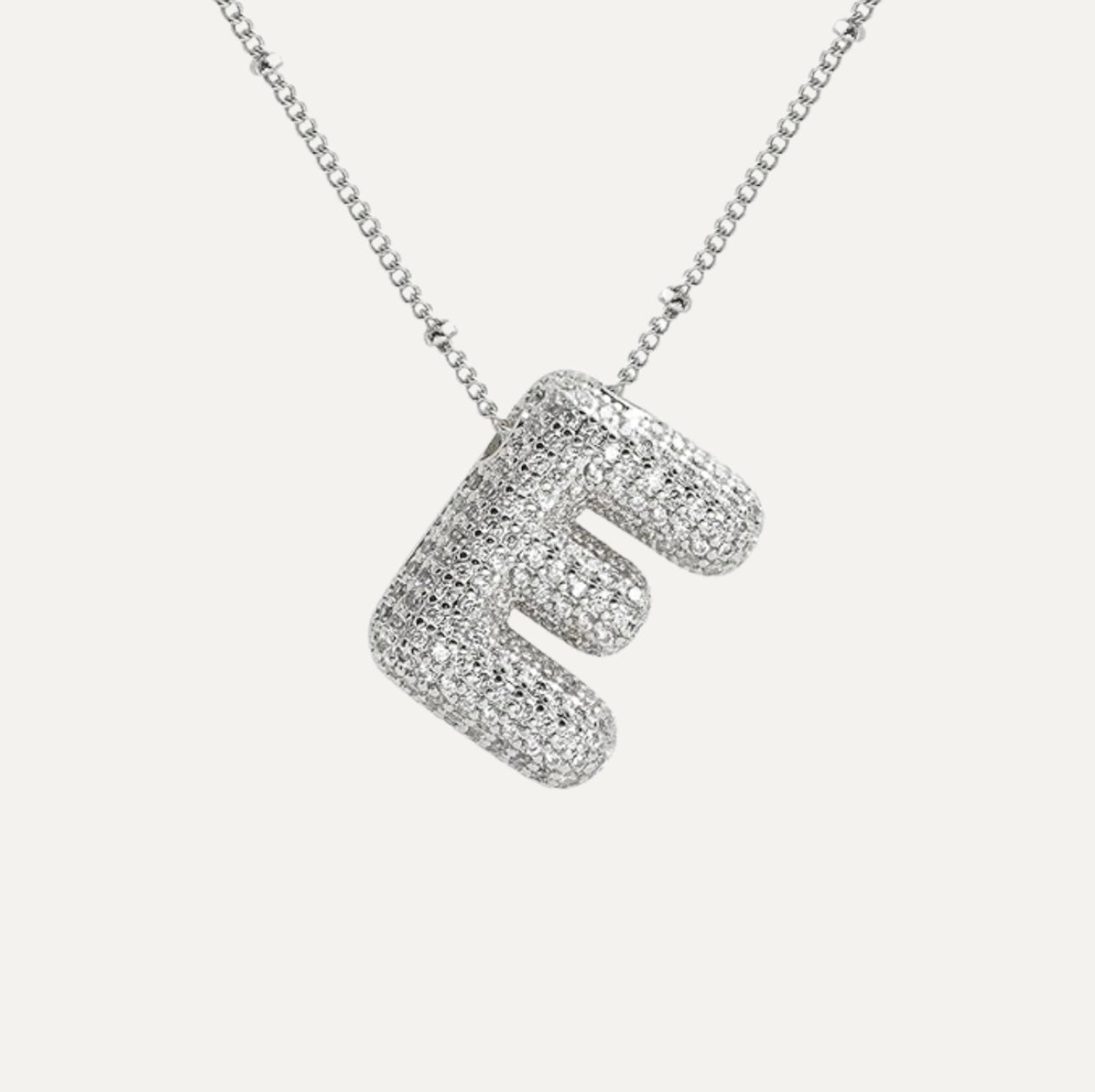 Diamond Bubble Initial Necklace