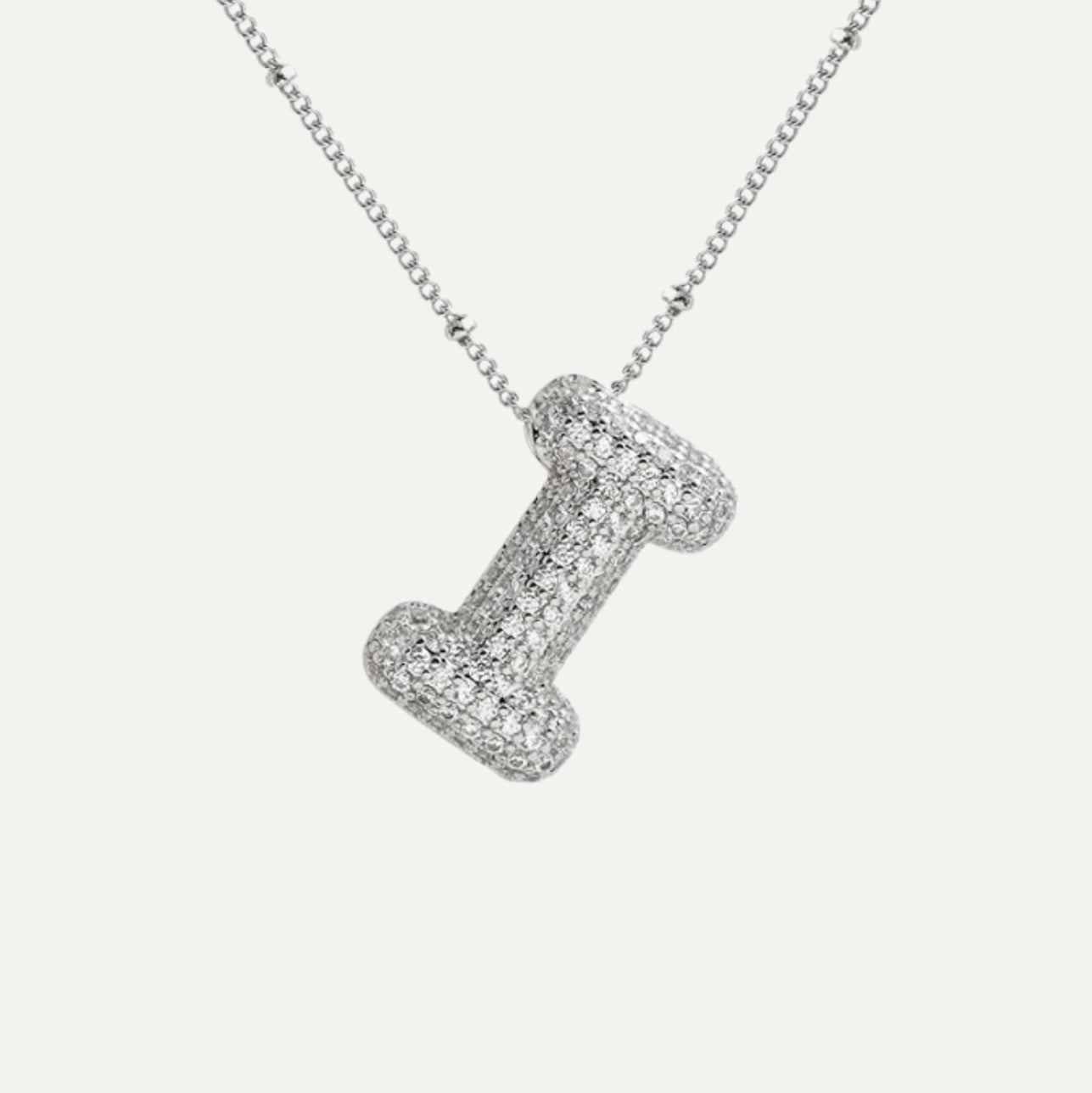 Diamond Bubble Initial Necklace