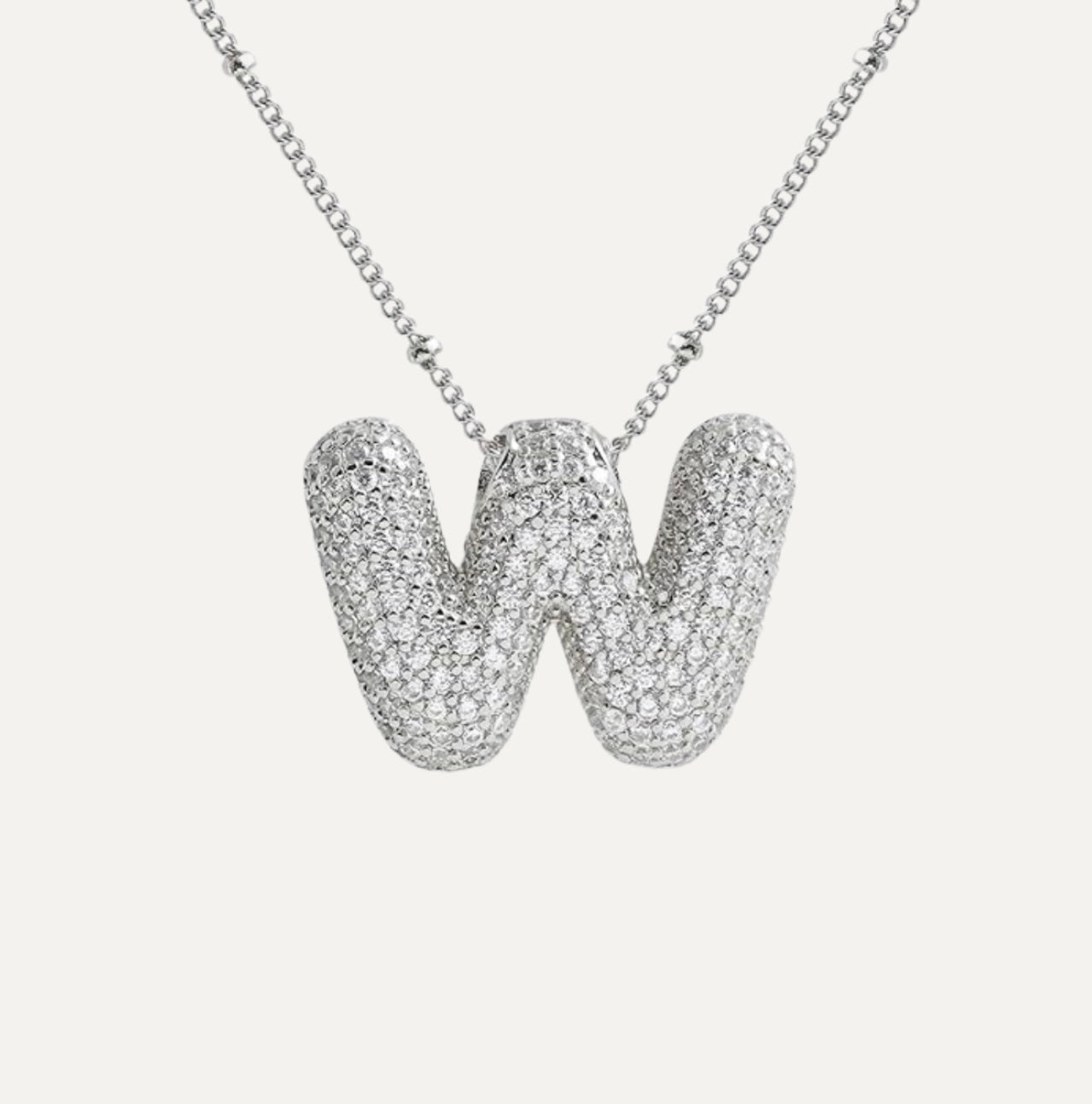 Diamond Bubble Initial Necklace